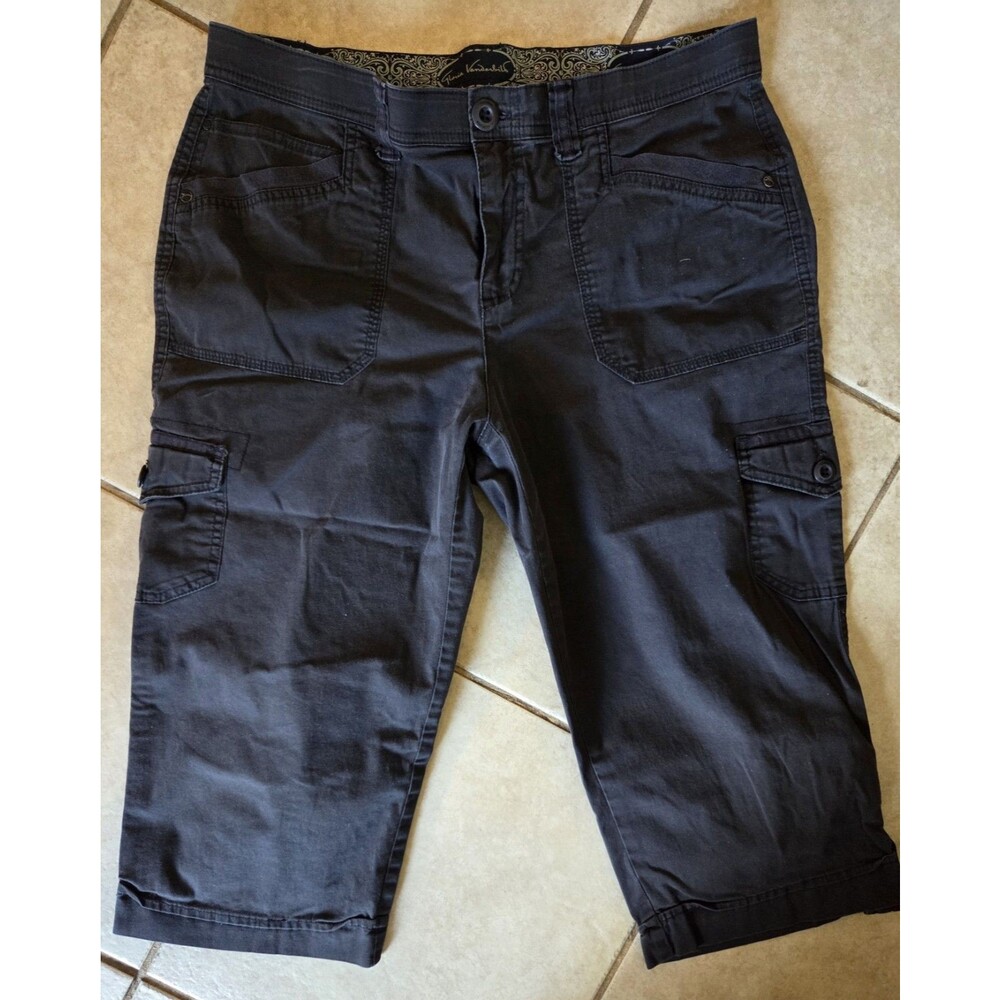 Gloria Vanderbilt Missy Cargo Capri Pants Navy Size 10